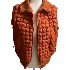 Burnt Orange Quilted Puffer Vest
